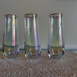 Elegant Gold Rimmed Glass Vases